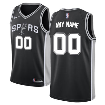 Men's San Antonio Spurs Nike Black Swingman Custom Icon Edition Jersey