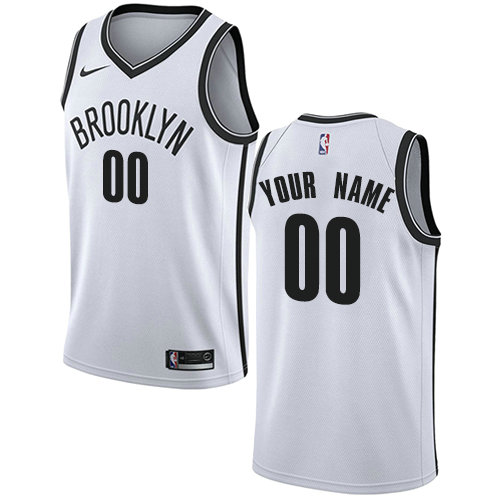 Men's Nike Brooklyn Nets Customized Authentic White NBA Association Edition Jersey