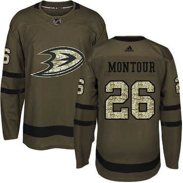 Adidas Ducks #26 Brandon Montour Green Salute to Service Youth Stitched NHL Jersey