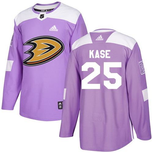 Adidas Ducks #25 Ondrej Kase Purple Authentic Fights Cancer Youth Stitched NHL Jersey