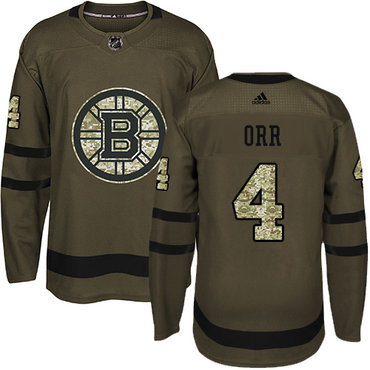 Adidas Bruins #4 Bobby Orr Green Salute to Service Youth Stitched NHL Jersey