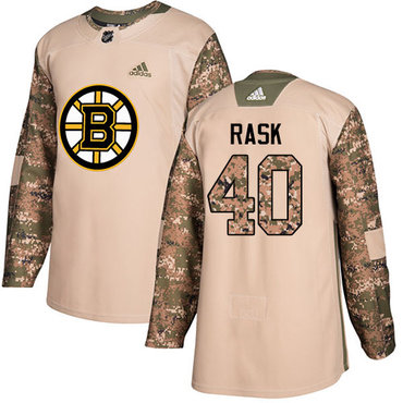 Adidas Bruins #40 Tuukka Rask Camo Authentic 2017 Veterans Day Youth Stitched NHL Jersey