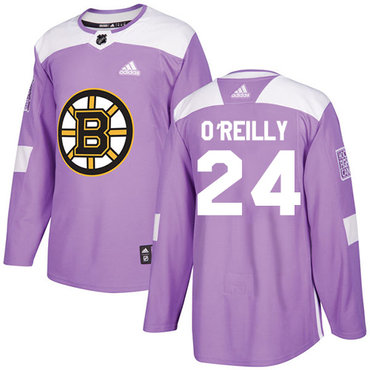 Adidas Bruins #24 Terry O'Reilly Purple Authentic Fights Cancer Youth Stitched NHL Jersey