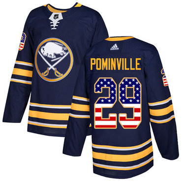 Adidas Sabres #29 Jason Pominville Navy Blue Home Authentic USA Flag Youth Stitched NHL Jersey