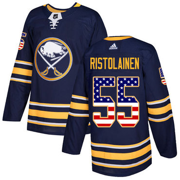 Adidas Sabres #55 Rasmus Ristolainen Navy Blue Home Authentic USA Flag Youth Stitched NHL Jersey