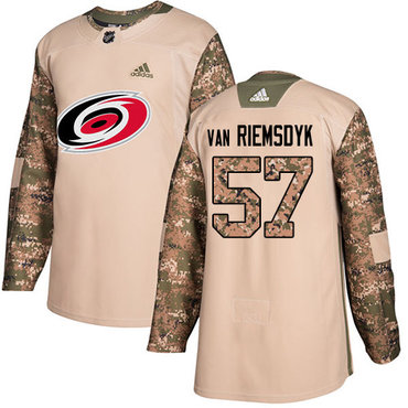 Adidas Hurricanes #57 Trevor Van Riemsdyk Camo Authentic 2017 Veterans Day Stitched Youth NHL Jersey