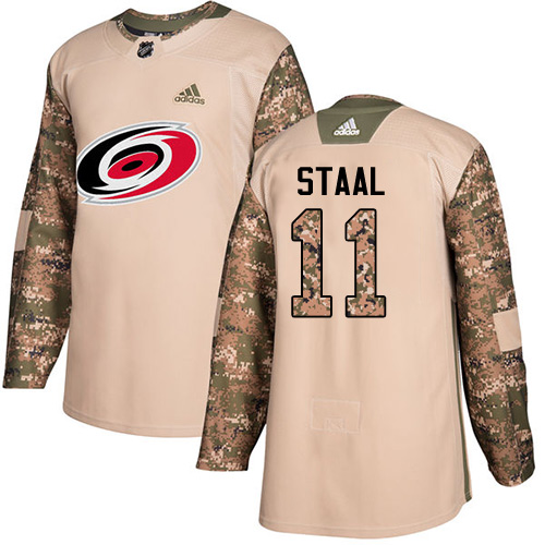 Adidas Hurricanes #11 Jordan Staal Camo Authentic 2017 Veterans Day Stitched Youth NHL Jersey