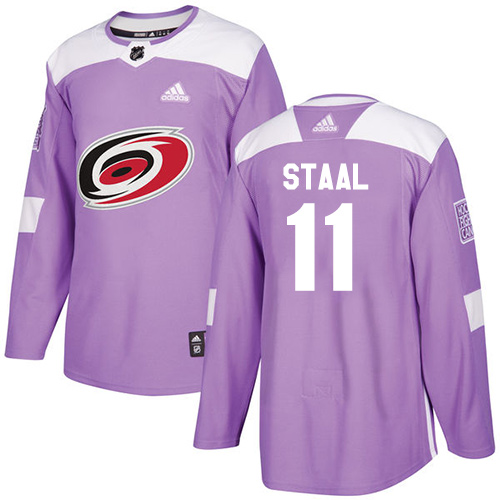 Adidas Hurricanes #11 Jordan Staal Purple Authentic Fights Cancer Stitched Youth NHL Jersey