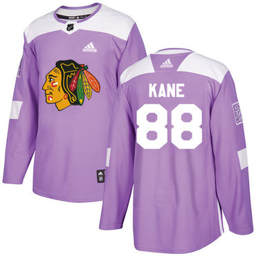 Adidas Blackhawks #88 Patrick Kane Purple Authentic Fights Cancer Stitched Youth NHL Jersey