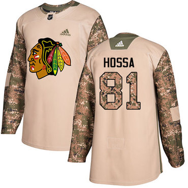 Adidas Blackhawks #81 Marian Hossa Camo Authentic 2017 Veterans Day Stitched Youth NHL Jersey