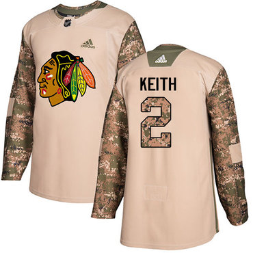 Adidas Blackhawks #2 Duncan Keith Camo Authentic 2017 Veterans Day Stitched Youth NHL Jersey