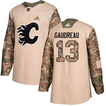 Adidas Flames #13 Johnny Gaudreau Camo Authentic 2017 Veterans Day Stitched Youth NHL Jersey