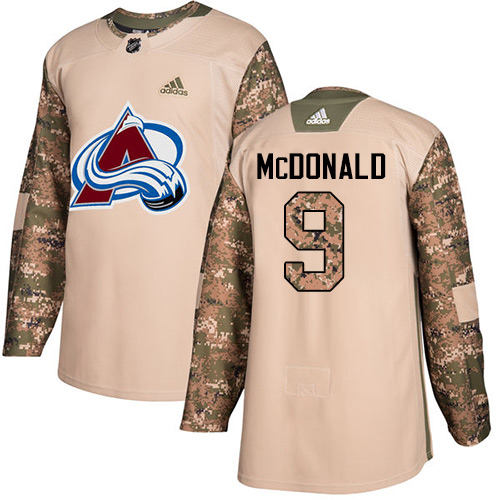Adidas Avalanche #9 Lanny McDonald Camo Authentic 2017 Veterans Day Stitched Youth NHL Jersey