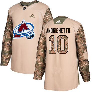Adidas Avalanche #10 Sven Andrighetto Camo Authentic 2017 Veterans Day Stitched Youth NHL Jersey