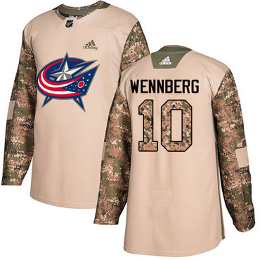 Adidas Blue Jackets #10 Alexander Wennberg Camo Authentic 2017 Veterans Day Stitched Youth NHL Jersey