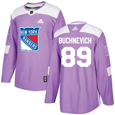 Adidas Detroit Rangers #89 Pavel Buchnevich Purple Authentic Fights Cancer Stitched Youth NHL Jersey