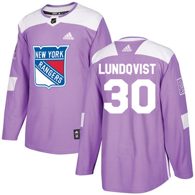 Adidas Detroit Rangers #30 Henrik Lundqvist Purple Authentic Fights Cancer Stitched Youth NHL Jersey
