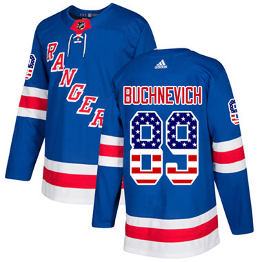 Adidas Detroit Rangers #89 Pavel Buchnevich Royal Blue Home Authentic USA Flag Stitched Youth NHL Jersey