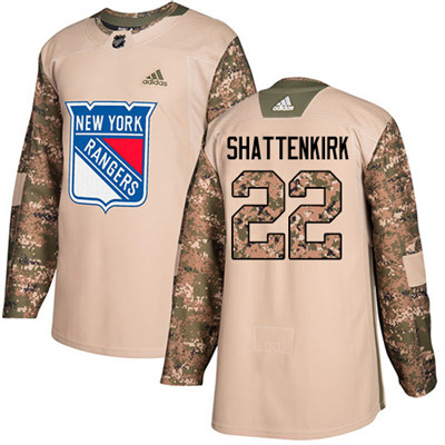 Adidas Detroit Rangers #22 Kevin Shattenkirk Camo Authentic 2017 Veterans Day Stitched Youth NHL Jersey