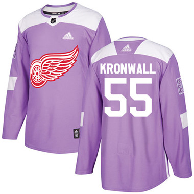 didas Detroit Red Wings #55 Niklas Kronwall Purple Authentic Fights Cancer Stitched Youth NHL Jersey