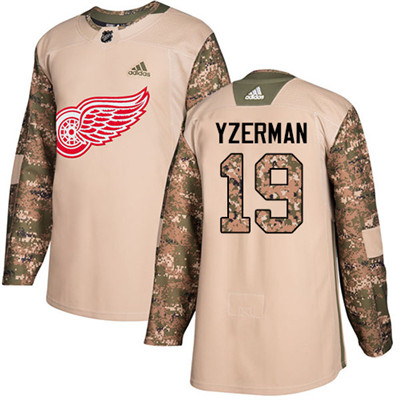 Adidas Detroit Red Wings #19 Steve Yzerman Camo Authentic 2017 Veterans Day Stitched Youth NHL Jersey