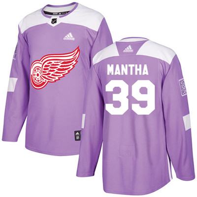 Adidas Detroit Red Wings #39 Anthony Mantha Purple Authentic Fights Cancer Stitched Youth NHL Jersey