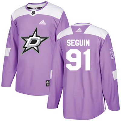 Adidas Dallas Stars #91 Tyler Seguin Purple Authentic Fights Cancer Youth Stitched NHL Jersey