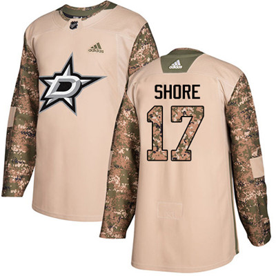 Adidas Dallas Stars #17 Devin Shore Camo Authentic 2017 Veterans Day Youth Stitched NHL Jersey
