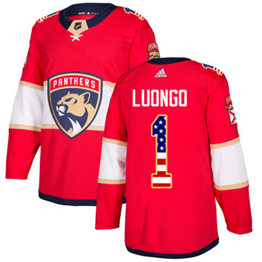 Adidas Florida Panthers #1 Roberto Luongo Red Home Authentic USA Flag Stitched Youth NHL Jersey