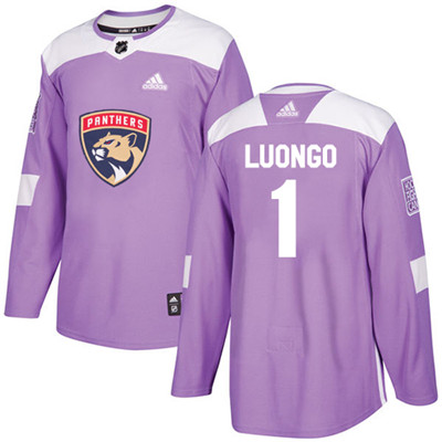 Adidas Florida Panthers #1 Roberto Luongo Purple Authentic Fights Cancer Stitched Youth NHL Jersey