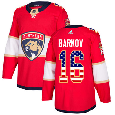 Adidas Florida Panthers #16 Aleksander Barkov Red Home Authentic USA Flag Stitched Youth NHL Jersey