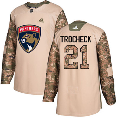 Adidas Florida Panthers #21 Vincent Trocheck Camo Authentic 2017 Veterans Day Stitched Youth NHL Jersey