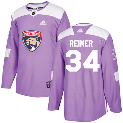 Adidas Florida Panthers #34 James Reimer Purple Authentic Fights Cancer Stitched Youth NHL Jersey