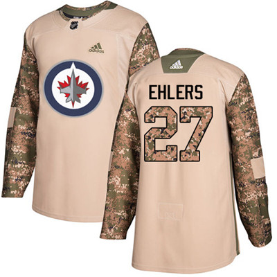 Adidas Winnipeg Jets #27 Nikolaj Ehlers Camo Authentic 2017 Veterans Day Stitched Youth NHL Jersey