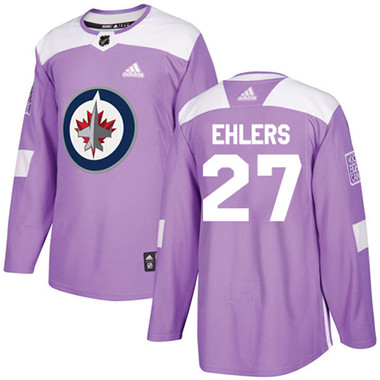 Adidas Winnipeg Jets #27 Nikolaj Ehlers Purple Authentic Fights Cancer Stitched Youth NHL Jersey