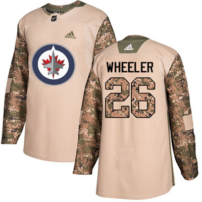 Adidas Winnipeg Jets #26 Blake Wheeler Camo Authentic 2017 Veterans Day Stitched Youth NHL Jersey