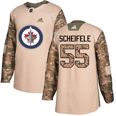 Adidas Winnipeg Jets #55 Mark Scheifele Camo Authentic 2017 Veterans Day Stitched Youth NHL Jersey
