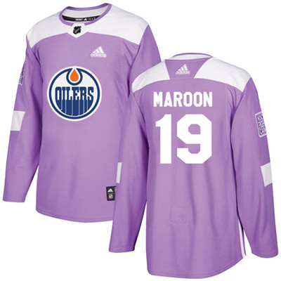Adidas Edmonton Oilers #19 Patrick Maroon Purple Authentic Fights Cancer Stitched Youth NHL Jersey