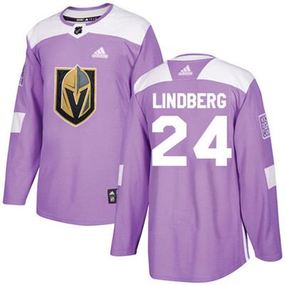 Adidas Vegas Golden Knights #24 Oscar Lindberg Purple Authentic Fights Cancer Stitched Youth NHL Jersey