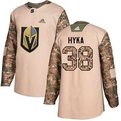 Adidas Vegas Golden Knights #38 Tomas Hyka Camo Authentic 2017 Veterans Day Stitched Youth NHL Jersey