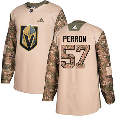 Adidas Vegas Golden Knights #57 David Perron Camo Authentic 2017 Veterans Day Stitched Youth NHL Jersey