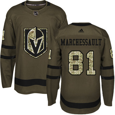 Adidas Vegas Golden Knights #81 Jonathan Marchessault Green Salute to Service Stitched Youth NHL Jersey