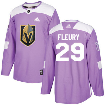Adidas Vegas Golden Knights #29 Marc-Andre Fleury Purple Authentic Fights Cancer Stitched Youth NHL Jersey