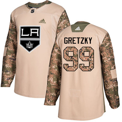 Adidas Los Angeles Kings #99 Wayne Gretzky Camo Authentic 2017 Veterans Day Stitched Youth NHL Jersey