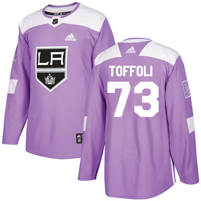 Adidas Los Angeles Kings #73 Tyler Toffoli Purple Authentic Fights Cancer Stitched Youth NHL Jersey