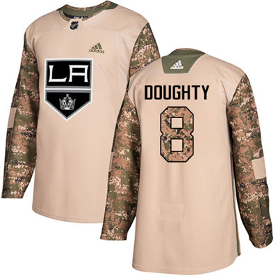 Adidas Los Angeles Kings #8 Drew Doughty Camo Authentic 2017 Veterans Day Stitched Youth NHL Jersey