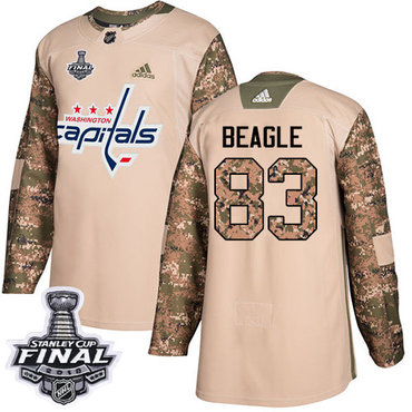 Adidas Capitals #83 Jay Beagle Camo Authentic 2017 Veterans Day 2018 Stanley Cup Final Stitched NHL Jersey