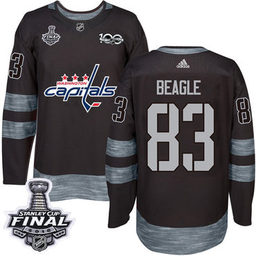 Adidas Capitals #83 Jay Beagle Black 1917-2017 100th Anniversary 2018 Stanley Cup Final Stitched NHL Jersey