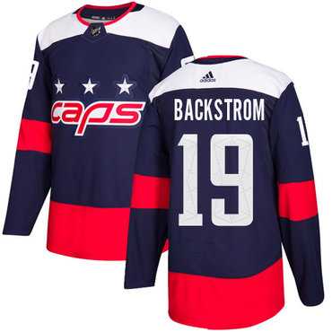 Adidas Washington Capitals #19 Nicklas Backstrom Navy Authentic 2018 Stadium Series Stitched Youth NHL Jersey