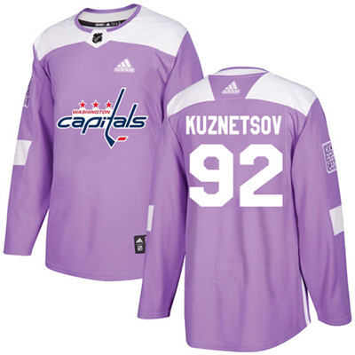 Adidas Washington Capitals #92 Evgeny Kuznetsov Purple Authentic Fights Cancer Stitched Youth NHL Jersey